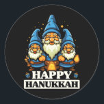 Pegatina Redonda Feliz Hanukkah Judío Chanukah Jew Hebreo<br><div class="desc">Feliz Hanukkah Judío Chanukah Jew Hebreo</div>