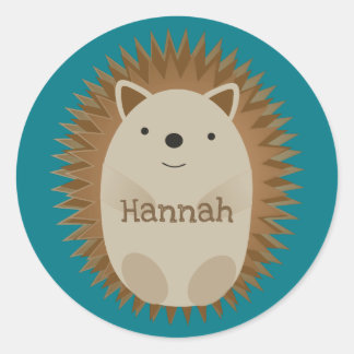 Pegatina Redonda Feliz Hedgehog
