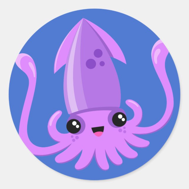 Pegatina Redonda Feliz Ika (Anverso)