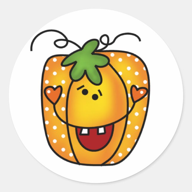 Pegatina Redonda Feliz Jack O Lantern (Anverso)