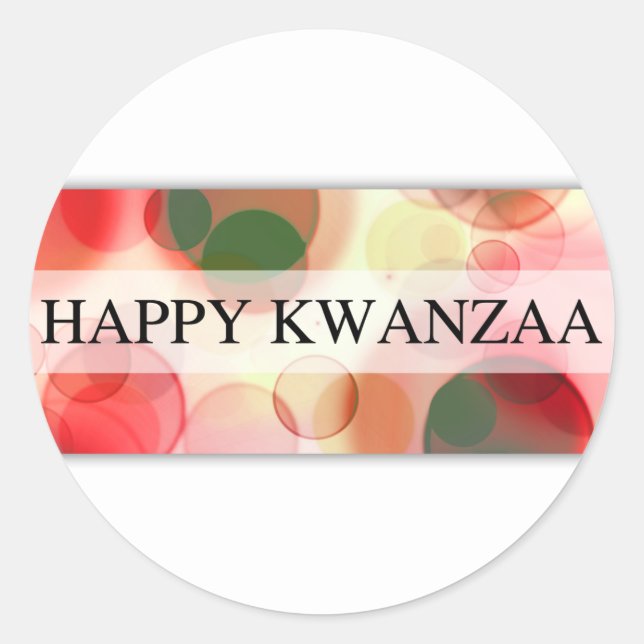 Pegatina Redonda feliz kwanzaa (bokeh) (Anverso)