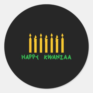 Pegatina Redonda Feliz Kwanzaa Kinara Siete Velas Principios de K