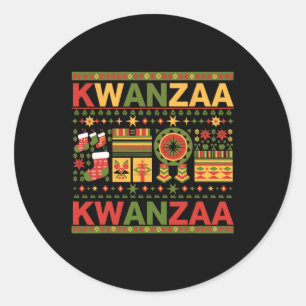 Pegatina Redonda Feliz Kwanzaa Siete Principios De Kwanzaa 1
