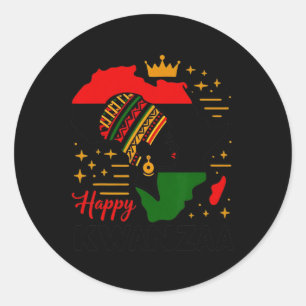 Pegatina Redonda Feliz Kwanzaa Siete Principios De Las Mujeres Kwan