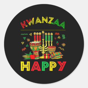 Pegatina Redonda Feliz Kwanzaa Siete Principios De Mujeres Kwanzaa
