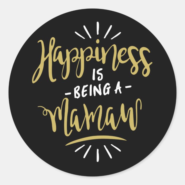 Pegatina Redonda Feliz Mamaw (Anverso)