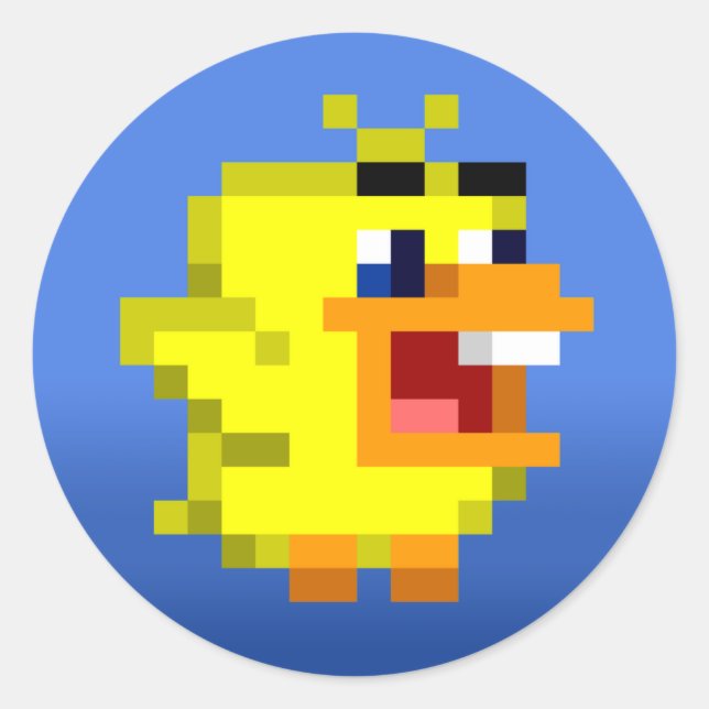 Pegatina Redonda Feliz Matchy Bird Pegatinas (Anverso)