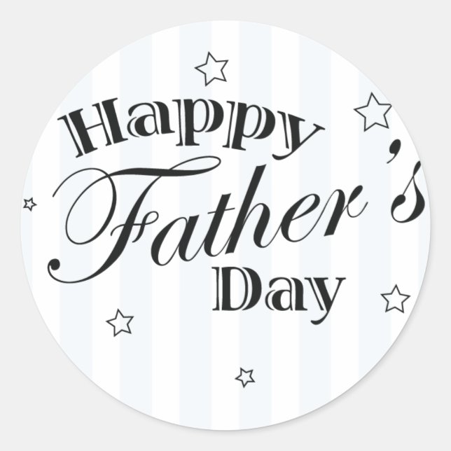 Pegatina Redonda Feliz mensaje del día del padre (Anverso)