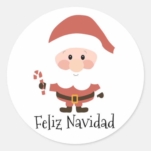 Pegatina Redonda Feliz Navidad (Anverso)