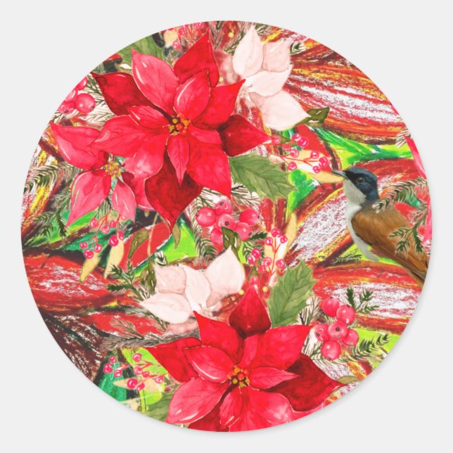 Pegatina Redonda ¡Feliz Navidad! (Anverso)