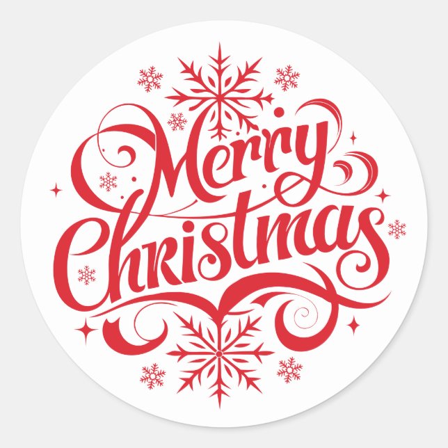 Pegatina Redonda Feliz Navidad (Anverso)