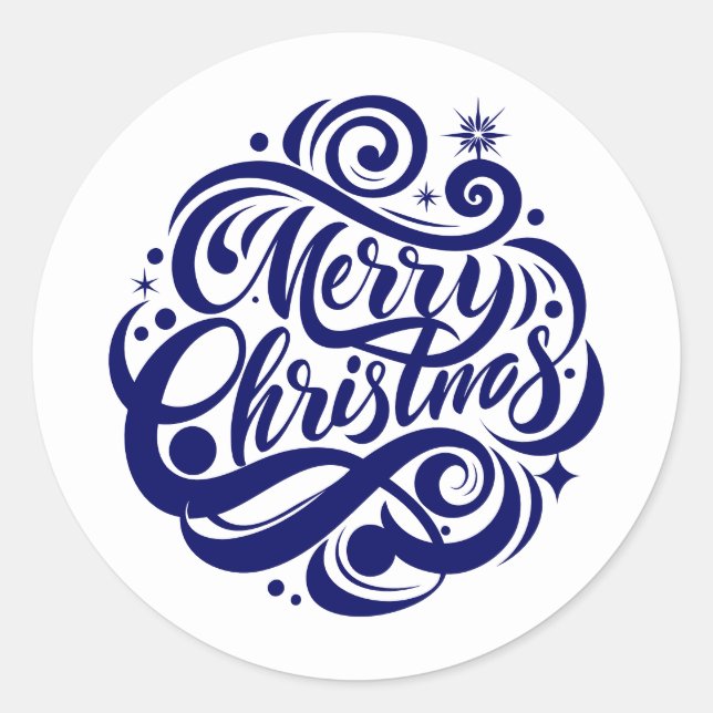 Pegatina Redonda Feliz Navidad (Anverso)