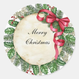 Pegatina Redonda Feliz Navidad