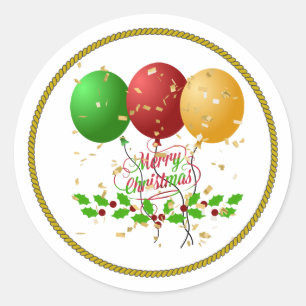 Pegatina Redonda Feliz Navidad