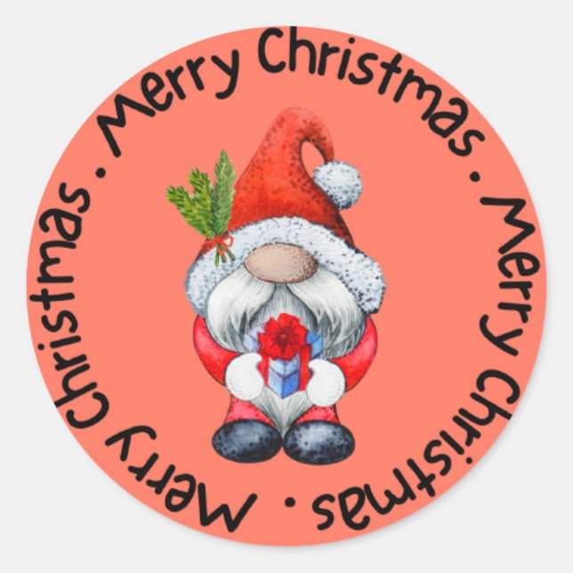 Pegatina Redonda Feliz Navidad (Anverso)