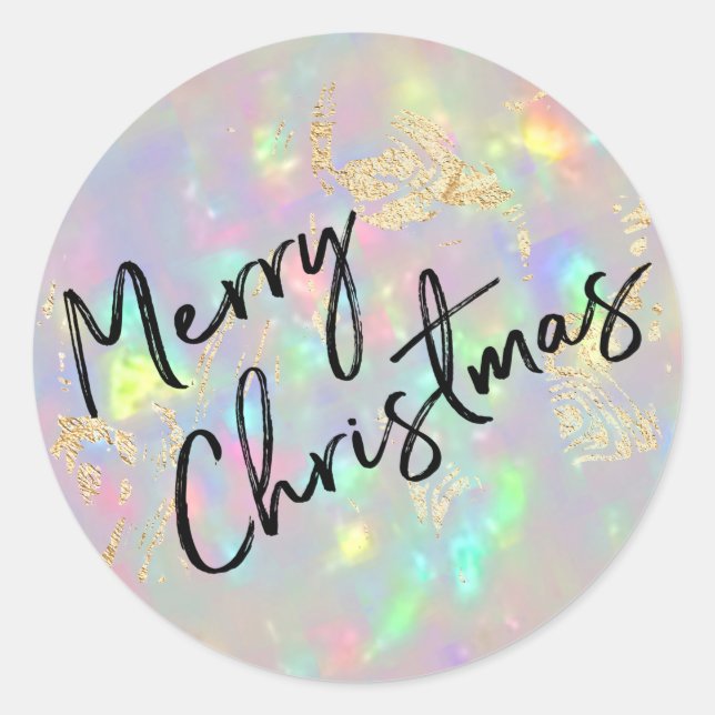 Pegatina Redonda Feliz Navidad (Anverso)