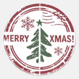Pegatina Redonda Feliz Navidad