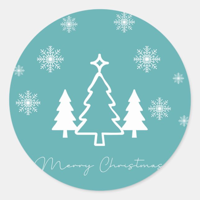 Pegatina Redonda Feliz Navidad (Anverso)