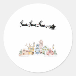 Pegatina Redonda Feliz Navidad