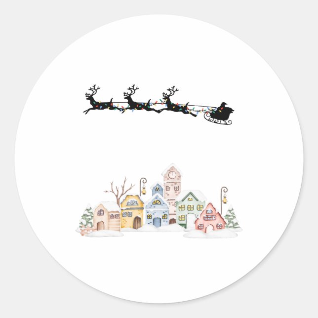 Pegatina Redonda Feliz Navidad (Anverso)