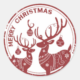 Pegatina Redonda Feliz Navidad