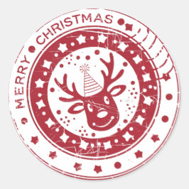 Pegatina Redonda Feliz Navidad