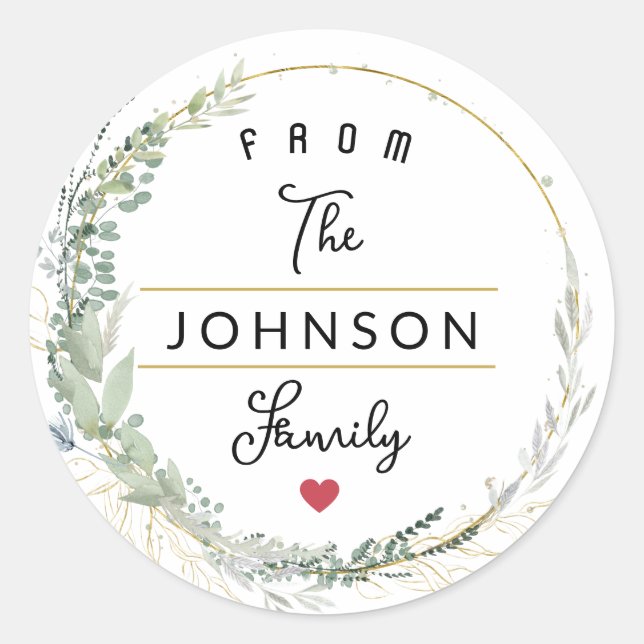 Pegatina Redonda Feliz Navidad (Anverso)