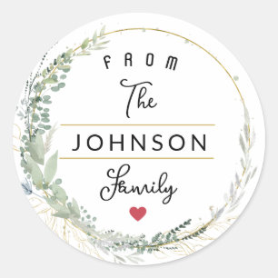 Pegatina Redonda Feliz Navidad