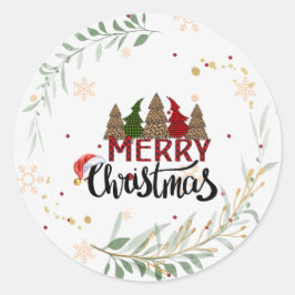 Pegatina Redonda Feliz Navidad
