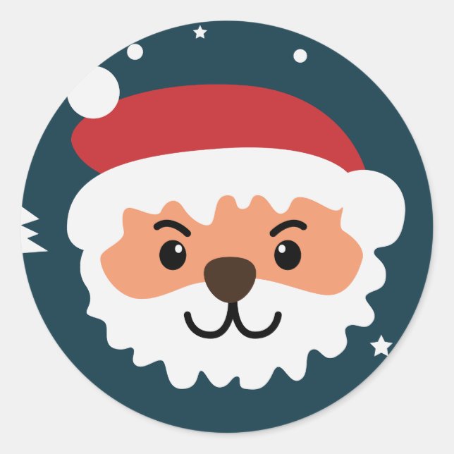 Pegatina Redonda Feliz Navidad (Anverso)
