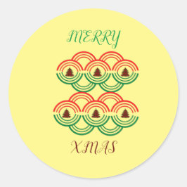 Pegatina Redonda Feliz Navidad