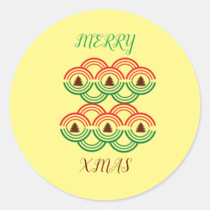 Pegatina Redonda Feliz Navidad
