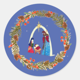 Pegatina Redonda ¡Feliz Navidad!