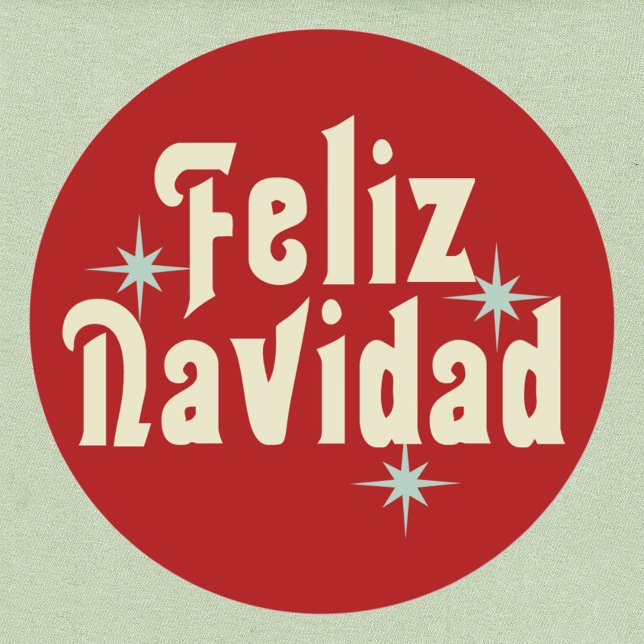 Pegatina Redonda Feliz Navidad (Subido por el creador)