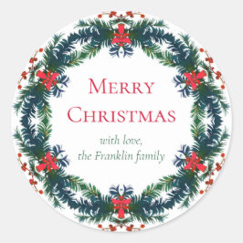 Pegatina Redonda Feliz Navidad