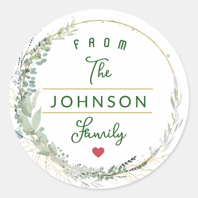 Pegatina Redonda Feliz Navidad (Anverso)