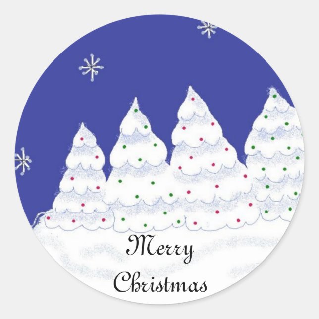 Pegatina Redonda Feliz Navidad (Anverso)