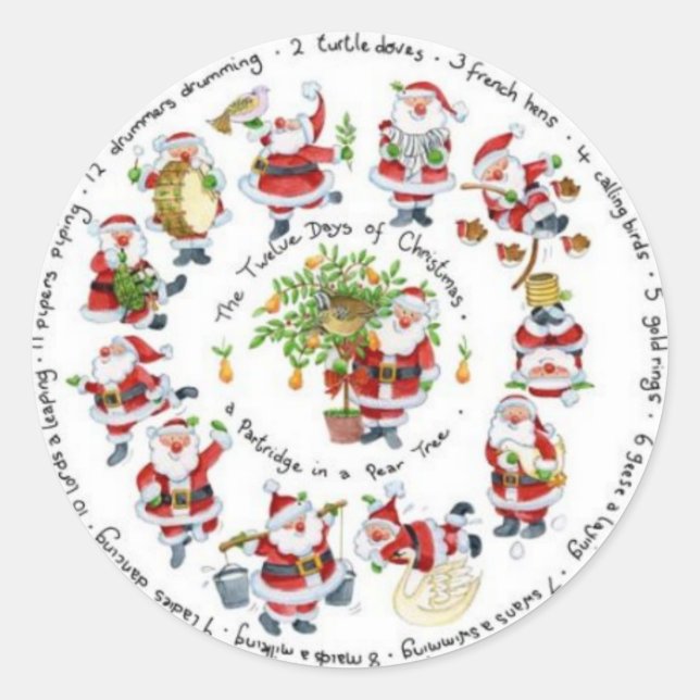 Pegatina Redonda Feliz Navidad (Anverso)