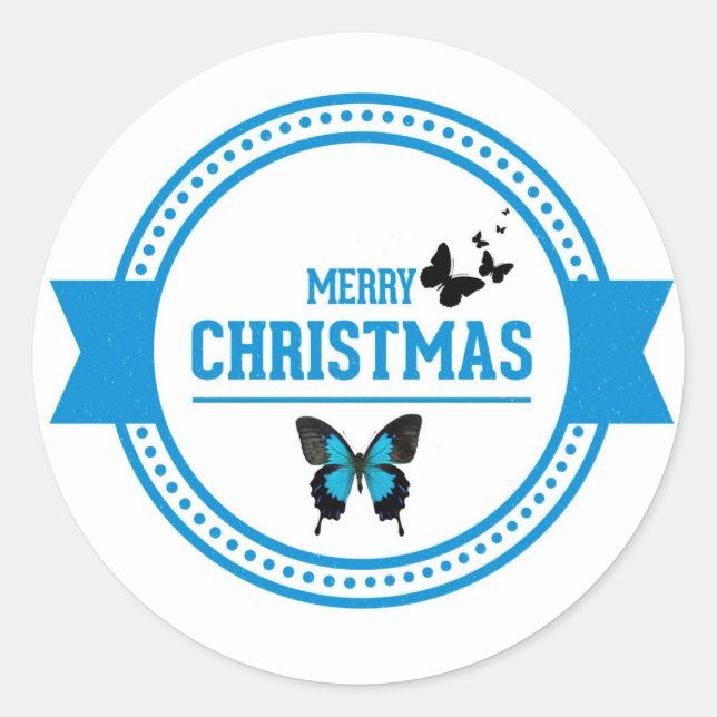 Pegatina Redonda Feliz Navidad (Anverso)