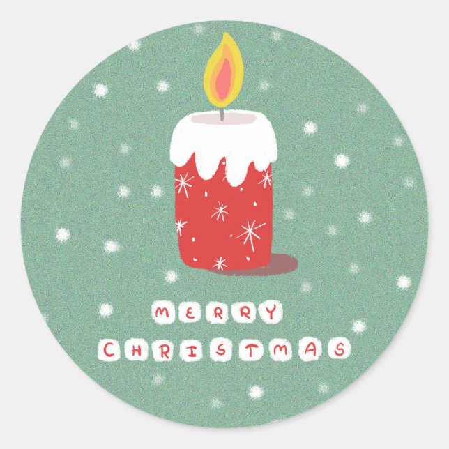 Pegatina Redonda Feliz Navidad (Anverso)