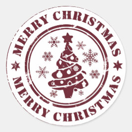 Pegatina Redonda Feliz Navidad