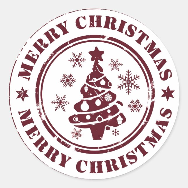 Pegatina Redonda Feliz Navidad (Anverso)