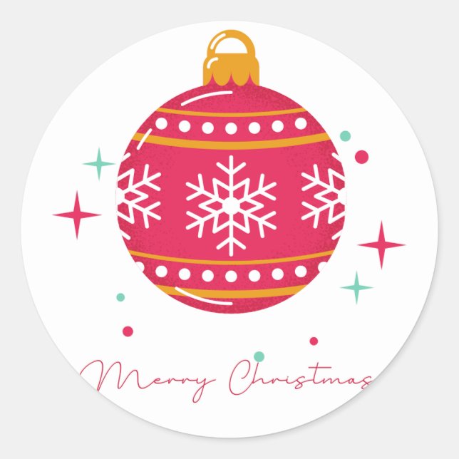 Pegatina Redonda Feliz Navidad (Anverso)
