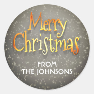 Pegatina Redonda Feliz Navidad
