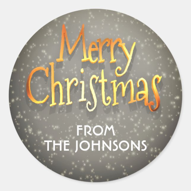 Pegatina Redonda Feliz Navidad (Anverso)