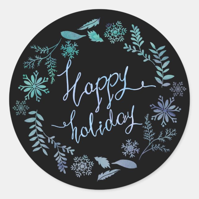 Pegatina Redonda Feliz Navidad (Anverso)