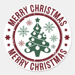Pegatina Redonda Feliz Navidad