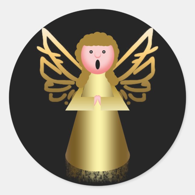 Pegatina Redonda Feliz Navidad (Anverso)