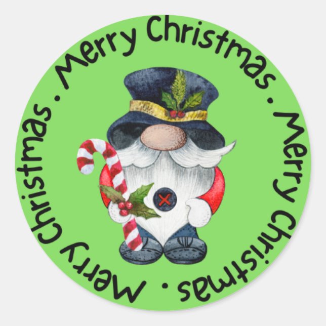 Pegatina Redonda Feliz Navidad (Anverso)