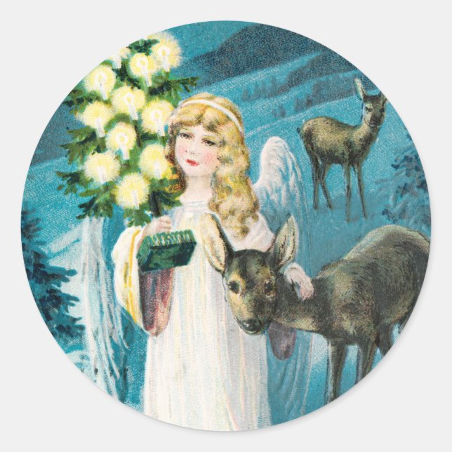 Pegatina Redonda Feliz Navidad (Anverso)